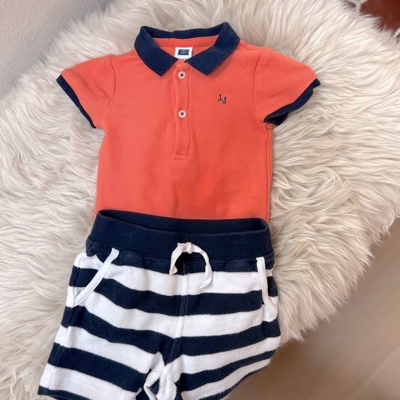 Adorable Janie & Jack Baby Boy Polo Shirt & Shorts Set - Size 6 - 12 Mos - Picture 3 of 14